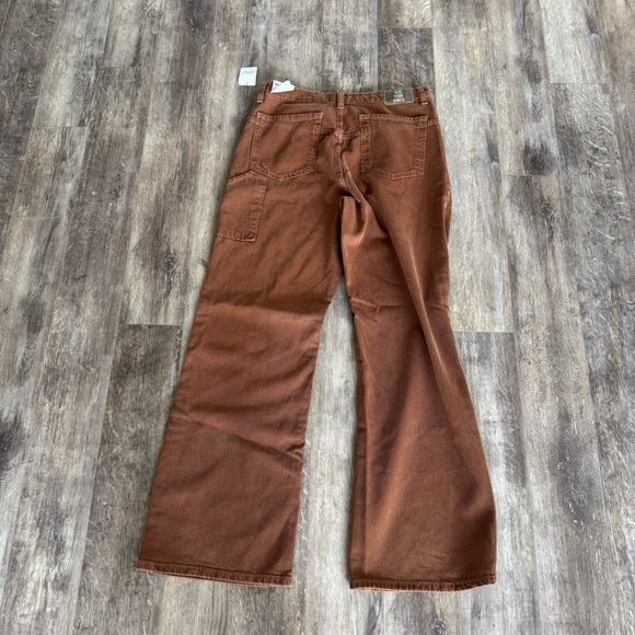 NWT! We The Free Carpenter TINSLEY BAGGY HIGH RISE STRAIGHT LEG Color: Chocolate - Picture 6 of 14